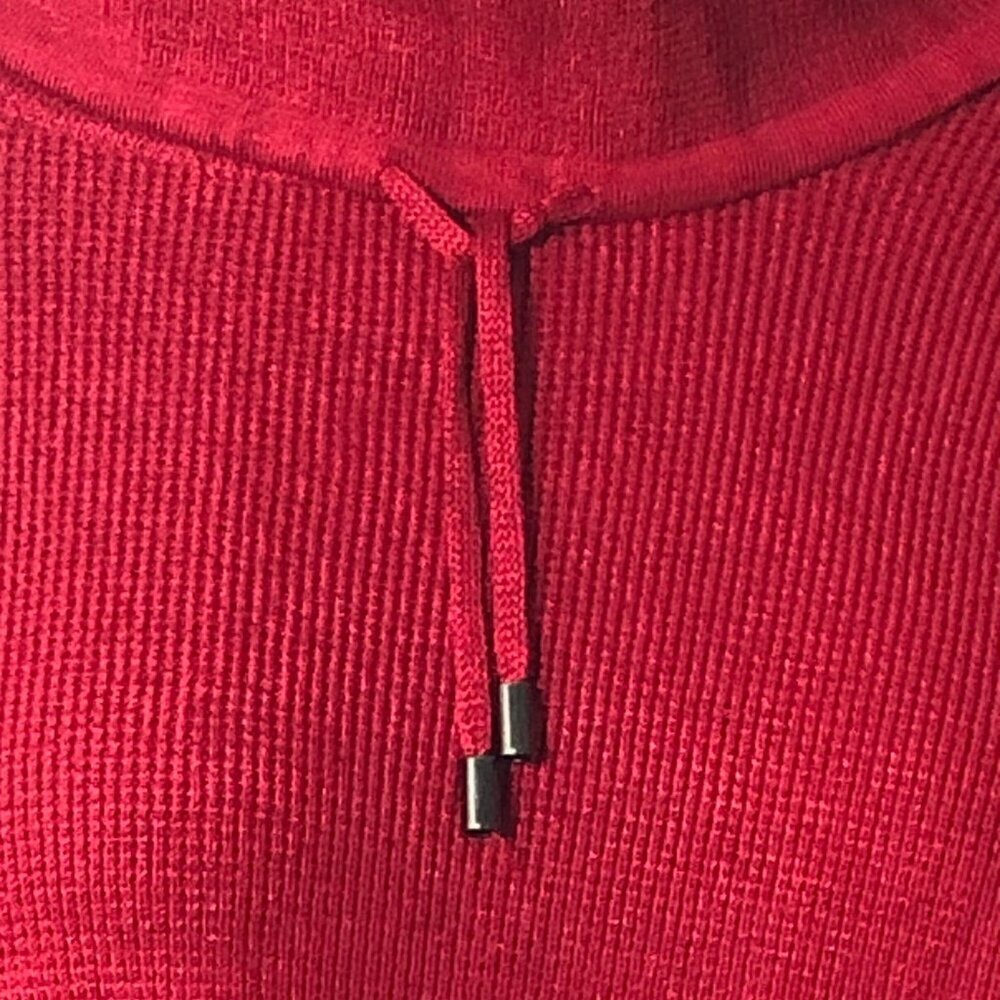 Jones New York Signature Sweater Womens Medium Red Cowl Neck Drawstring Holidays - Picture 4 of 10
